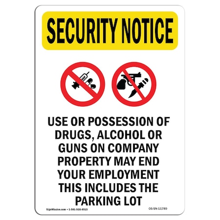 OSHA SECURITY NOTICE, 3.5 Height, 5 Width, Decal